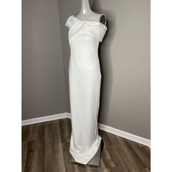 NWT BLACK HALO Lilliana Draped Off-The-Shoulder Gown $525 - Picture 5 of 7